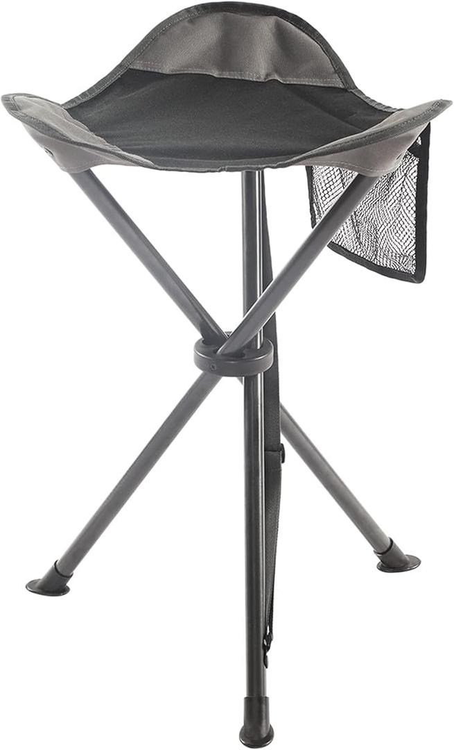 Portal Tall Folding Tripod Stool for Outdoor Camping Walking Hunting Hiking Fishing Travel, Support 225 lbs, Black