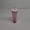 24oz Tumbler with Lid and Straw, Leak Proof and Double Wall Insulated Reusable Plastic Cups,Travel Reusable Iced Coffee Cup (1, Pink)