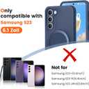 Liquid Silicone Case for Samsung Galaxy S23 with Magnetic Stand, Mil-Grade Drop Shockproof, Full Camera Protection Anti-Scratch Microfiber Lining Silicone Phone case, Dark Blue