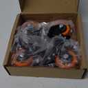 2 Inch Caster Wheels, Threaded Stem Casters Set of 4 Heavy Duty, 5/16"-18x1 (Screw Diameter 5/16", Stem Length 1"), Safety Dual Locking Industrial Castors, Wheels for Cart, Furniture