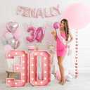 HILAVO 21 Light Up Numbers 4FT, Large Light Up Numbers 21 Pink 21 Marquee Mosaic Number, Big 21 Number 4 Feet Tall DIY Frame Pre-Cut Foam Board Kit for 21st 12th Birthday Anniversary