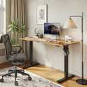 Agilestic Electric Standing Desk, 48 x 24 Inches Height Adjustable Desk, Sit Stand up for Work Office Home, Ergonomic Rising Computer Table with Memory Preset, Rustic Brown