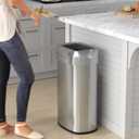 iTouchless 61 Liter / 16 Gallon Open Top Kitchen Trash Can & Recycle Bin with Double Odor Filters, Stainless Steel Commercial Grade Garbage Bin for Garage Home, Office, Restaurant, Restroom Store Dorm