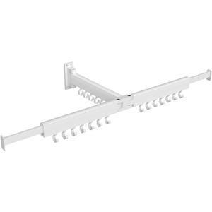 SONGMICS Clothes Drying Rack, Wall-Mounted Laundry Drying Rack, Extendable, Foldable Arms, with 21 Swivel Sliding Hooks, Space-Saving, for Laundry Room, Bathroom, Cloud White ULLR807W01