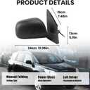 Right Passenger Side Mirror Compatible with Toyota RAV4 2009 2010 2011 2012 Power Manual Folding Non-Heated US Built Door Mirrors (3 Pins)