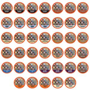Double Donut Coffee Variety Pack, Including Flavored Coffee Pods, Medium Roast, & Dark Roast Coffee, Single Serve Coffee for Keurig K Cup Brewers, 40 Count