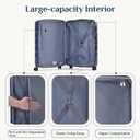 NEWBULIG 20 Inch Carry on Luggage, Lightweight Expandable Rolling Suit Case with TSA Lock, Hard Shell ABS Suitcase with Double Spinner Wheels, Blue