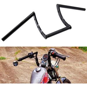 AnXin Motorcycle Handlebar Z Bars 22mm 7/8" Handlebars For Drag Custom Bobber Chopper Cruisers Softail Dyna Sportster - Black