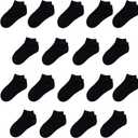 JAMEGIO Janegio 18 Pairs Kids' Low Cut Half Cushion Sport Ankle Socks Boys Girls Ankle Socks