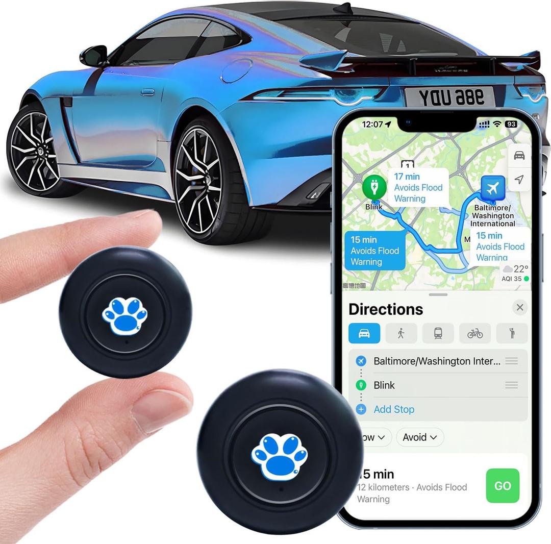 Mini GPS Tracker for Vehicles,Tracker Device for Vehicles No Subscription No Monthly Fee Portable Real-Time Tracking GPS Tracker for Car Kids Dogs Trucks Magnetic GPS Tracking Device