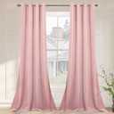 SMILETIME Pink 84in Long Luxury Velvet Curtain Panels with Grommet, Insulated Soft Privacy Noise Reducing Velvet Window Drapes Thicker Velvet Pinch Pleat Curtains for Living Room, 2 Panels, 52W x 84L