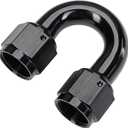 EVIL ENERGY 6AN Female to 6AN Female 180 Degree Swivel Coupler Union Fitting Adapter Aluminum Black