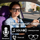 MNVOEQ AI Smart Wireless Bluetooth Translation Glasses for Men/Women with Speakers/Bluetooth&140+ Languages Translation Sports/Travel/Drive/Busniess (C1+AI+Color Change Lenses+Gray)