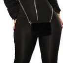 YOOTIKO Womens Sexy Puffer Jacket Jumpsuit Quilted Zip Up Bodycon Long Sleeve Romper Club Outfits (L, Black)