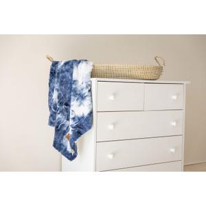 Cuddle Cookie Baby Tie-Dye Faux Fur Blanket, 27 x 33 inches, in Gift Box (Blue)