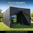 GoSports Commercial Grade Inflatable Golf Simulator Enclosure for Home - 12 x 9 ft Indoor & Outdoor Portable Hitting Cage with Golf Simulator Impact Screen - Includes Electric Pump and Storage Case, Blackout Extension