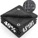 Cool Area 40% Sun Shade Cloth Mesh Tarp with Grommets for Plant Cover 6.5x10ft Patio Canopy Garden Pergola Greenhouse Car Barn Kennel Black