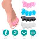 5 x Toe Separators Bunion Corrector - Toe Spacers Yoga Toes Separators for Foot Pain Relief for Hammertoes - Toe Stretcher for Men and Women - 1 Pair - Blue