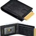 furid Card Wallet For Men Slim: Smart Rfid Minimalist Front Pocket Pop Up Wallet with ID Window - Stocking Stuffers Gifts Boxed for Husband Father at Birthday Anniversary