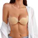 Rosefly Silicone Sticky Bra Push up for Women,Strapless Adhesive Bras, Invisible Seamless Silhouette for Dress