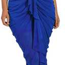 Floerns Women's Ruffle Ruched Cami Dress Draped Split Elegant Bodycon Maxi Dresses, Medium