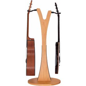 Nefelibata Wooden Guitar Stand, Handmade German Ash Solid Y-shaped Wood Racks Floor Holds 2 Guitars, for Electric Guitars, Acoustic Guitars, Classical Guitars, Banjos, Mandolins(Log)