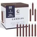 Candle Charisma 100 Brown Spell Candles - 4" Unscented Paraffin Chime Candles, Smokeless & Dripless, Colored Candles, 1.5 Hours Burn Time 0.4" Thick Taper Candles for Rituals, Witchcraft and Parties