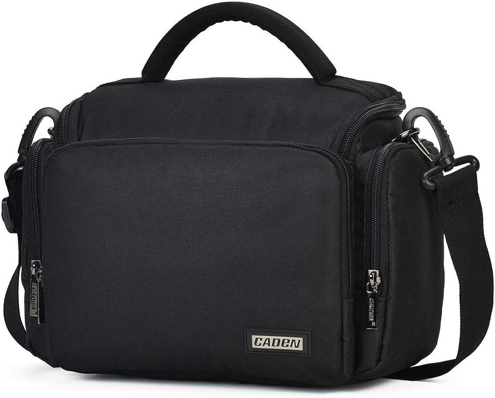 CADeN Camera Shoulder Crossbody Bag Case Compatible for Nikon, Canon, Sony SLR/DSLR Mirrorless Cameras and Lenses Waterproof(1.0 M, Black)
