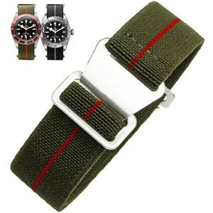 Nizonlaie Elastic Nylon Watch Band French Troops Paratrooper Military Parachute Style 18mm 20mm 22mm Hook-and-Loop Premium Striped Fabric Nylon Replacement Watch Strap for Men Women | Amazon.com