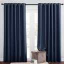 NICETOWN Blackout Curtains and Drapes for Living Room - Thermal Insulated Solid Grommet Top Blackout Panels/Draperies for Kid's Room/Bedroom (Navy, 1 Pair, 80 x 84 Inch)