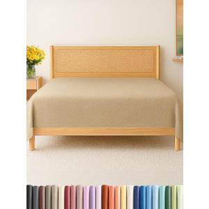 Twin Size Flat Sheet - Hotel Quality Top Flat Bed Sheet Only - Ultra-Soft, Comfy, Breathable & Cooling - Fade & Wrinkle Free - Easy-Care, Stain & Shrink Resistant Bedding - Oeko-Tex - Heathered Tan