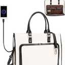 Laptop Tote Bag for Women 17 Inch, Teacher Work Bag with Compartments Business Laptop Bag With USB Port & 15 Pockets Travel Professional Computer Bag Office Work Organized Bag with Shoulder Straps 