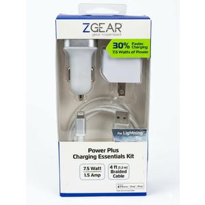 Zgear Power Plus Charging Kit 7.5W 4ft Braided iPhone Cable