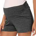 fitglam Women's Maternity Shorts Lounge Sleep Pajama Workout Comfy Stretchy Pregnancy Shorts M