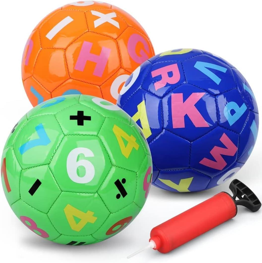 Dilabnba 3PCS Mini Soccer Balls, Soft and Safe Football Toys for Kids Toddlers, Indoor Outdoor Sport Colorful Ball Set Gifts for Girls Boys (Blue Green Orange)