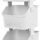 Rolling Laundry Basket Reinforced Clothes Storage Organizer with 4 Wheels for Home Kitchen Bathroom (3 Steps)