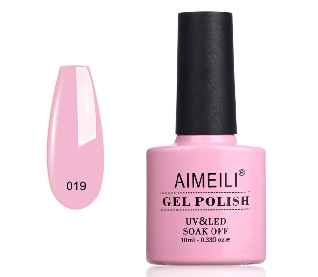 AIMEILI Soak Off U V LED Hema Free Pink Gel Nail Polish - Cake Pop (019) 10ml