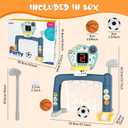 2026 Updated 4 in 1 Adjustable Basketball Hoop Soccer Goal for Toddlers 1-3,Kids Sports Toys with Golf Toy, LED Scoreboard, Music & Educational Games,Indoor & Outdoor Baby Activity Center