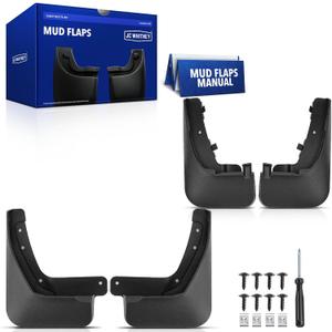 JC Whitney JFBAJCWSG00387 Set of 4 Front and Rear Mud Flaps Splash Guards - Compatible with Lincoln Aviator 2020-2025