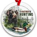 2 x SOL VIBES Hunting Duck Christmas Ornament  Hunting Dog and Duck Holiday Decoration, Rustic Outdoor Themed Ornament, Hunter Gifts Idea, Unique Xmas Tree Decor for Hunters, Outdoorsmen