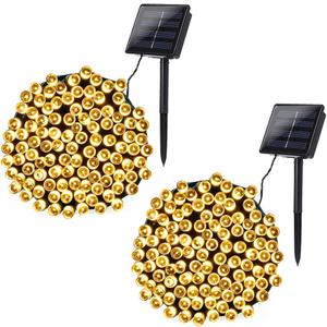 Joomer Solar Christmas Lights Outdoor, 2 Pack Total 144FT 400 LED 8 Modes Waterproof Solar Christmas Lights for Christmas Decoration (Warm White)