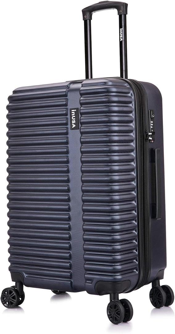 InUSA ALLY 24-Inch Medium Hardside Spinner Luggage TSA Lock Durable Blue