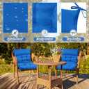 Sintuff 2 Pcs 44 x 21 x 4 Outdoor Chair Cushion Patio Chair Cushions Seat/Back Tufted Pillow with Ties Water Resistant Replacement Indoor Patio Furniture Outdoor Furniture (Solid Color,Blue)