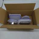 Amazon Basics Leak-Proof Glass Locking Lids Food Storage Containers, 14-Piece Set, 7 Count of Bases and 7 Plastic Lids, Clear, Blue, BPA Free