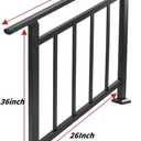 Metty Metal Hand Rails for Outdoor StepsOval Top Rail, HeavyDuty Porch Railing for Villa, Patio, Deck, Balcony, Entrance Steps, Elderly Safety, RustResistant3ft-Black