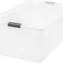 IRIS USA 68 Qt Stackable Plastic Storage Bins with Lids, 1 Pack - BPA-Free, See-Through Organizing Solution, Latches, Durable Nestable Containers, Secure Pull Handle, Made in USA - Clear