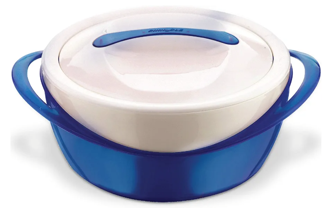 Pinnacle Large Insulated Casserole Dish with Lid 3.6 qt. Elegant Hot Pot Food Warmer/Cooler -Thermal Soup/Salad Serving Bowl Stainless Steel Hot Food Container–Best Gift Set for Moms –Holidays Blue