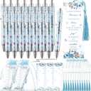AmazingSpark 50 Sets Pumpkin Baby Shower Favors for Guests Includes 50 Little Pumpkin Ballpoint Pens 50 Bookmarks 50 Bags 50 Tassel Pendant for Gender Reveal Party Souvenirs Return Prizes Game Prizes