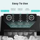 OLIXIS Countertop Ice Maker Machine with Handle, Auto-Cleaning Portable Ice Maker with Basket & Scoop, 26lbs in 24Hrs & 9 Ice Cubes in 6 Mins, 2 Ice Cube Sizes, for Home Party Camping RV, Black