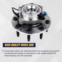 KUSATEC 515098 2Pack Front Wheel Bearing and Hub Assembly Fit for Chevy Silverado Suburban 2500 3500 2007-2013, for GMC Sierra Yukon XL 2500 3500 2007-2013, Hummer H2 2008 2009, 8 Lug Bolts w/ABS